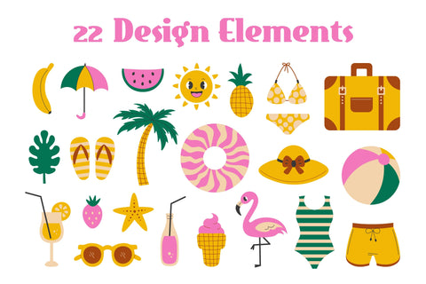 Summer Vacation Design Elements PNG Clipart Sublimation Rin Green 