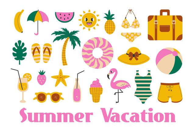Summer Vacation Design Elements PNG Clipart Sublimation Rin Green 