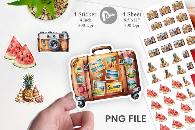 Summer Vacation Sticker Sublimation artnoy 