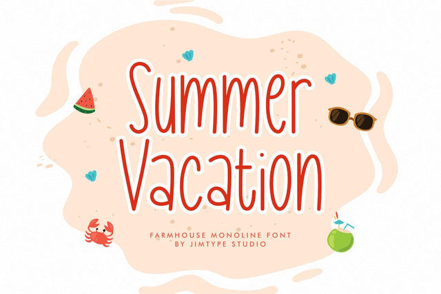 Summer Vacation - Summertime Font Font Jimtype Studio 