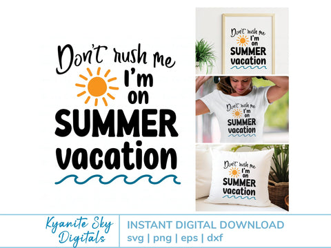 Summer Vacation SVG summer quote with sun and waves SVG Kyanite Sky Digitals 