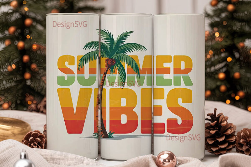 Summer Vibes 20oz Tumbler Design Sublimation DesignSVG 