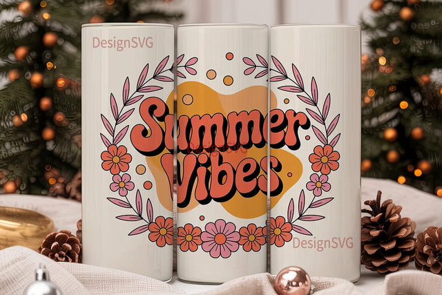 Summer Vibes 20oz Tumbler Design Sublimation DesignSVG 