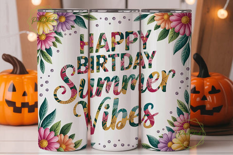 Summer Vibes 20oz Tumbler Design Sublimation PixelChick 