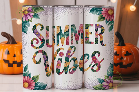 Summer Vibes 20oz Tumbler Design Sublimation PixelChick 