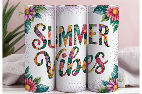 Summer Vibes 20oz Tumbler Design Sublimation PixelChick 