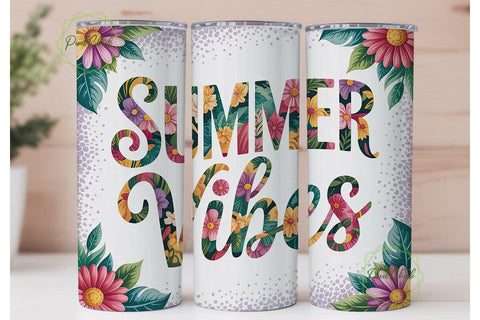 Summer Vibes 20oz Tumbler Design Sublimation PixelChick 