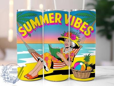 Summer Vibes 20oz Tumbler, Funny Old Lady Quote, Summer Vibes Wrap, Comedy Sublimation Design, 20oz Tumbler Wrap, Sublimation Design PNG, Gag Gift Sublimation ToriDesigns 