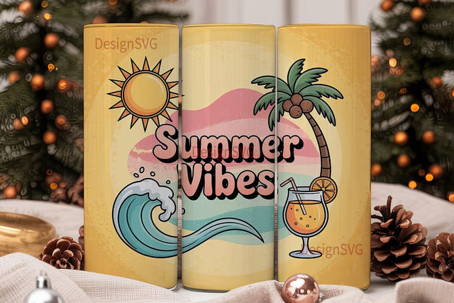 Summer Vibes 20oz Tumbler Sublimation DesignSVG 
