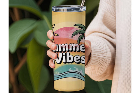 Summer Vibes 20oz Tumbler Sublimation DesignSVG 