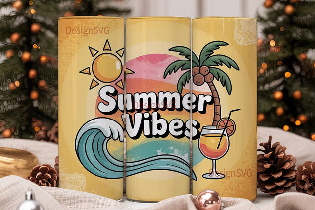 Summer Vibes 20oz Tumbler Sublimation DesignSVG 