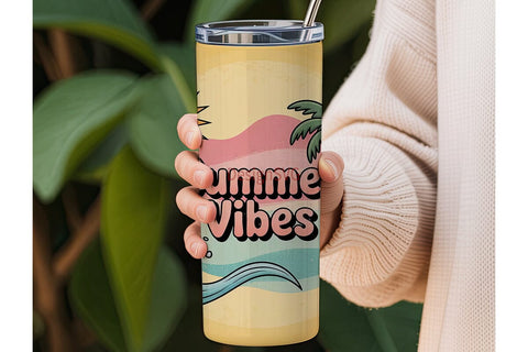 Summer Vibes 20oz Tumbler Sublimation DesignSVG 
