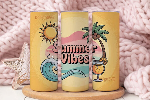 Summer Vibes 20oz Tumbler Sublimation DesignSVG 
