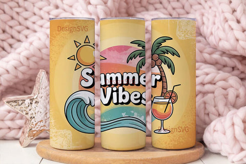 Summer Vibes 20oz Tumbler Sublimation DesignSVG 