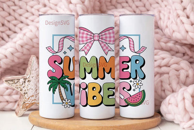 Summer Vibes 20oz Tumbler Wrap Sublimation DesignSVG 
