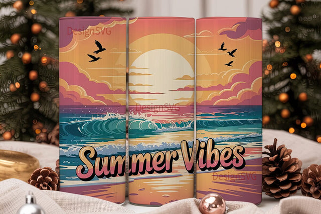 Summer Vibes 20oz Tumbler Wrap Sublimation DesignSVG 