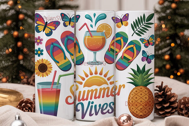 Summer Vibes 20oz Tumbler Wrap Sublimation DesignSVG 
