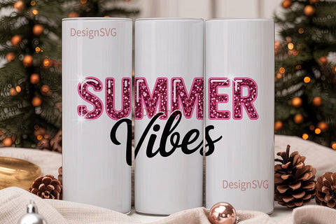 Summer Vibes 20oz Tumbler Wrap Sublimation DesignSVG 