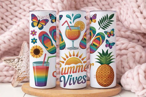Summer Vibes 20oz Tumbler Wrap Sublimation DesignSVG 