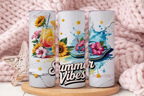 Summer Vibes 20oz Tumbler Wrap Sublimation DesignSVG 