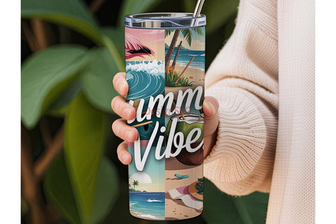 Summer Vibes 20oz Tumbler Wrap Sublimation DesignSVG 