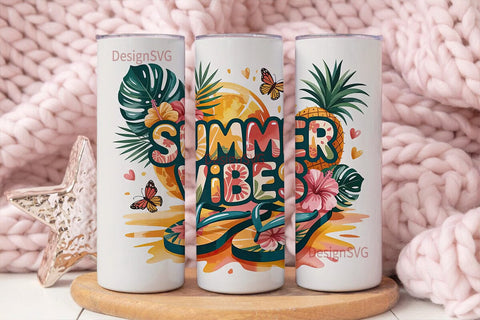Summer Vibes 20oz Tumbler Wrap Sublimation DesignSVG 