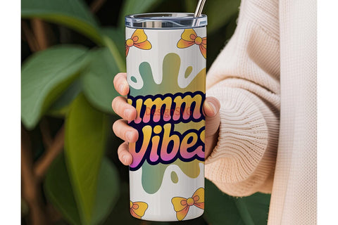 Summer Vibes 20oz Tumbler Wrap Sublimation DesignSVG 