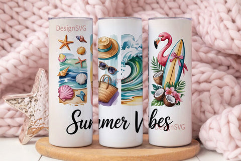 Summer Vibes 20oz Tumbler Wrap Sublimation DesignSVG 