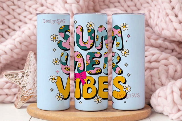 Summer Vibes 20oz Tumbler Wrap Sublimation DesignSVG 