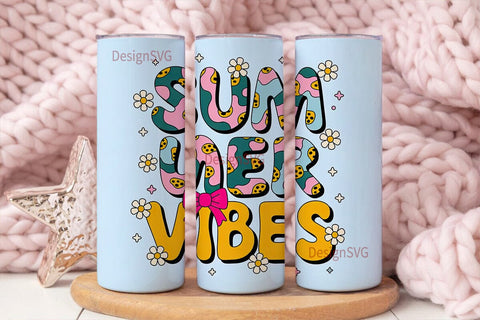 Summer Vibes 20oz Tumbler Wrap Sublimation DesignSVG 