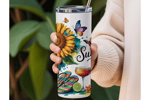 Summer Vibes 20oz Tumbler Wrap Sublimation DesignSVG 