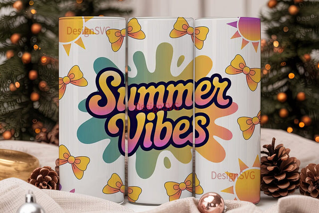 Summer Vibes 20oz Tumbler Wrap Sublimation DesignSVG 