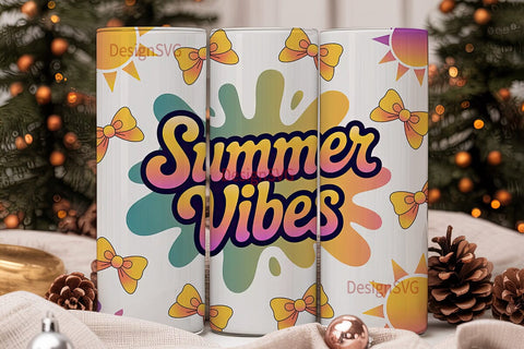 Summer Vibes 20oz Tumbler Wrap Sublimation DesignSVG 