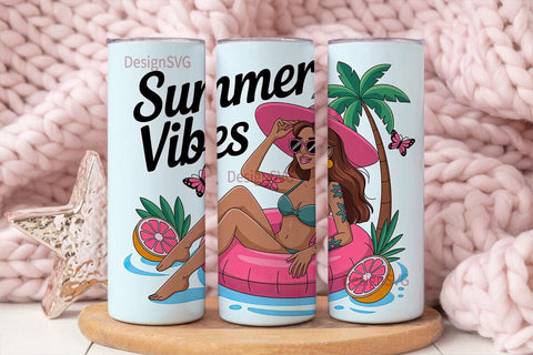 Summer Vibes 20oz Tumbler Wrap Sublimation DesignSVG 