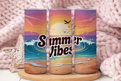 Summer Vibes 20oz Tumbler Wrap Sublimation DesignSVG 