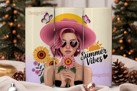 Summer Vibes 20oz Tumbler Wrap Sublimation DesignSVG 