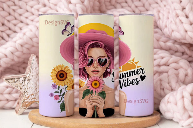 Summer Vibes 20oz Tumbler Wrap Sublimation DesignSVG 