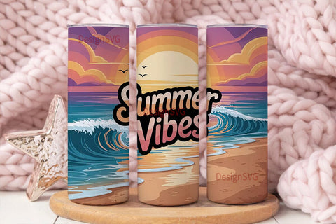 Summer Vibes 20oz Tumbler Wrap Sublimation DesignSVG 