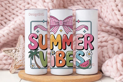 Summer Vibes 20oz Tumbler Wrap Sublimation DesignSVG 