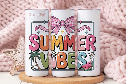 Summer Vibes 20oz Tumbler Wrap Sublimation DesignSVG 