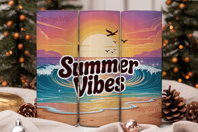 Summer Vibes 20oz Tumbler Wrap Sublimation DesignSVG 