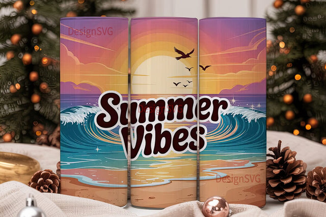 Summer Vibes 20oz Tumbler Wrap Sublimation DesignSVG 