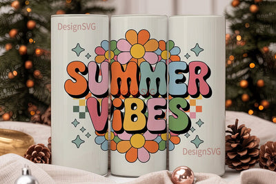 Summer Vibes 20oz Tumbler Wrap Sublimation DesignSVG 