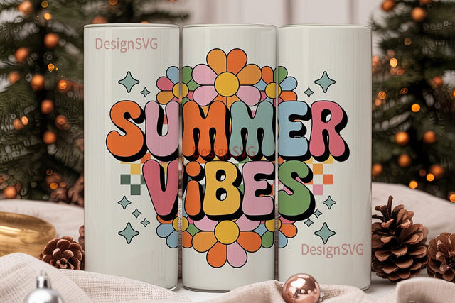 Summer Vibes 20oz Tumbler Wrap Sublimation DesignSVG 
