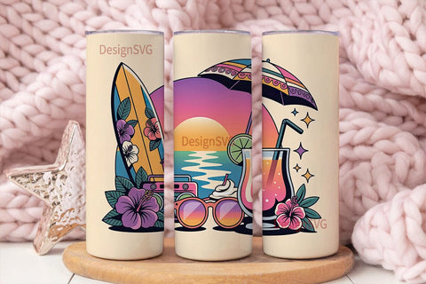 Summer Vibes 20oz Tumbler Wrap Sublimation DesignSVG 