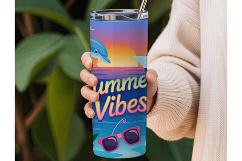 Summer Vibes 20oz Tumbler Wrap Sublimation DesignSVG 