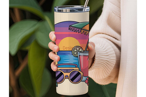 Summer Vibes 20oz Tumbler Wrap Sublimation DesignSVG 