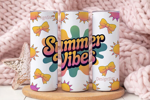 Summer Vibes 20oz Tumbler Wrap Sublimation DesignSVG 