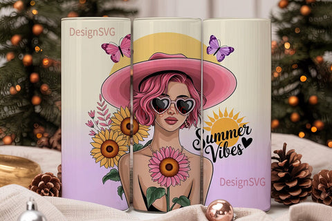 Summer Vibes 20oz Tumbler Wrap Sublimation DesignSVG 