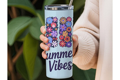 Summer Vibes 20oz Tumbler Wrap Sublimation DesignSVG 